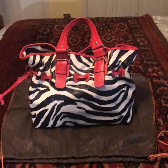 Dooney & Bourke Red and Zebra design handbag - Picture 3 of 5